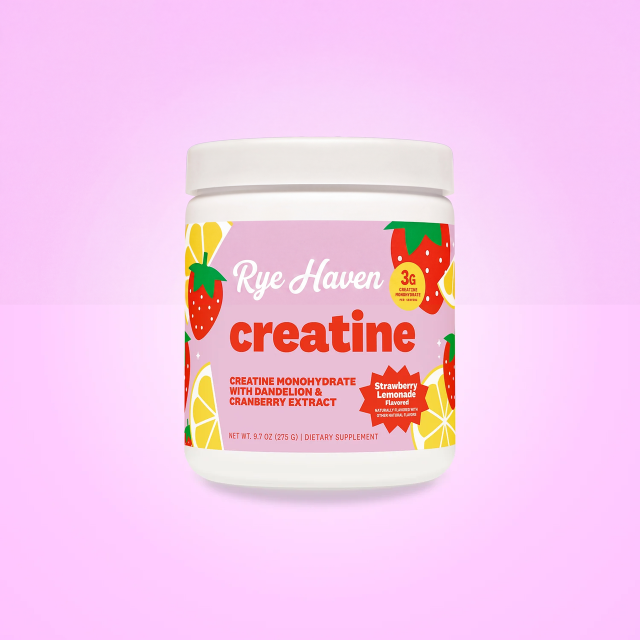 Creatine for Women - Creatine Monohydrate with Dandelion & Cranberry Extract (50 Servings, Strawberry Lemonade)