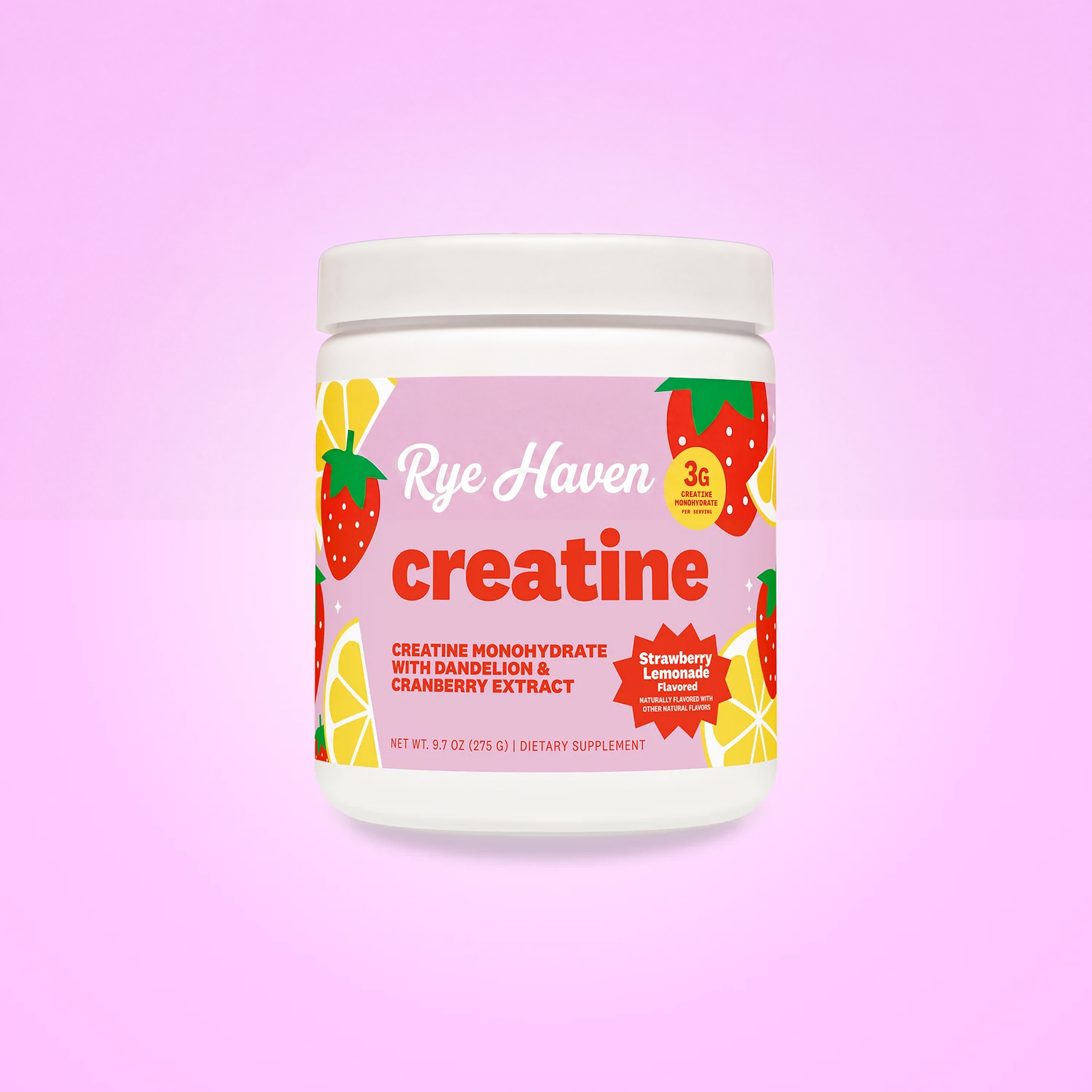 Creatine for Women - Creatine Monohydrate with Dandelion & Cranberry Extract (50 Servings, Strawberry Lemonade)